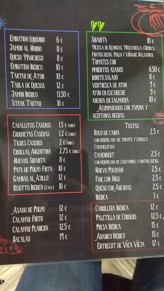 Menu_Bar restaurante El Sibarita_Lorca_immagine_2