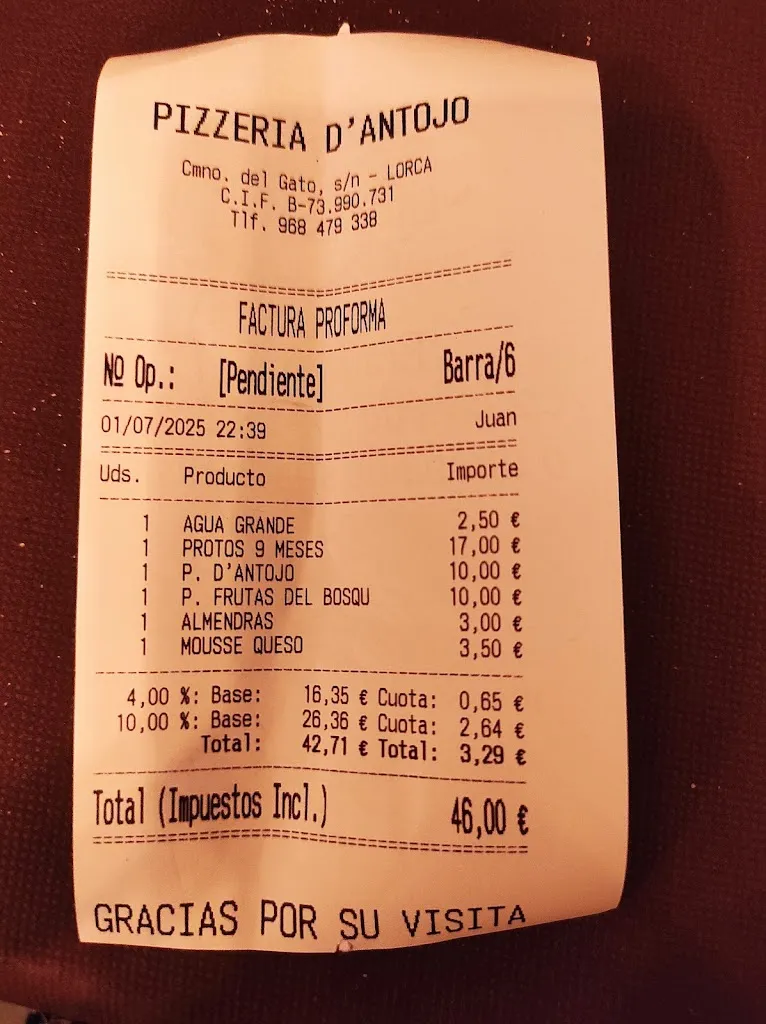 SANDRA RIBES HERNANDEZ_Pizzeria D’Antojo_Lorca_review