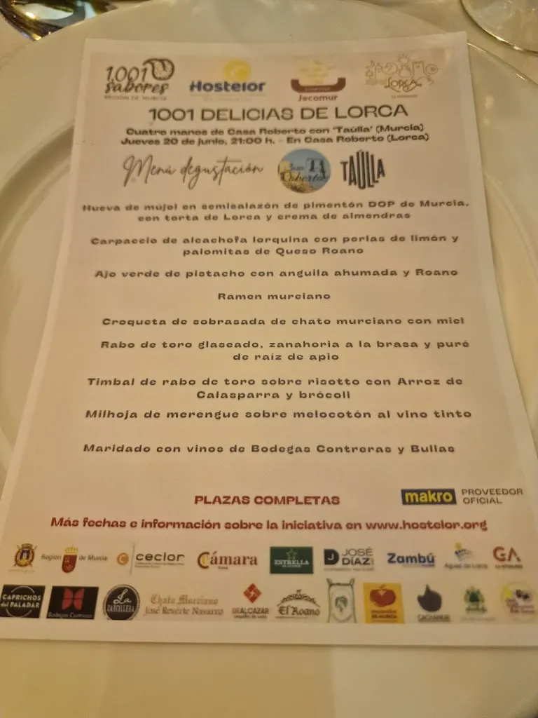 Menu_Restaurante Casa Roberto_Lorca_image_1