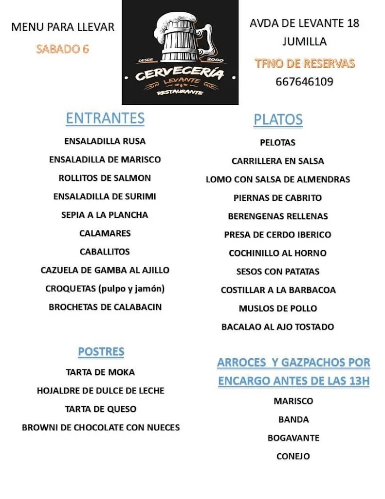 Menu_Restaurante Cervecería Levante Jumilla_Jumilla_image_3