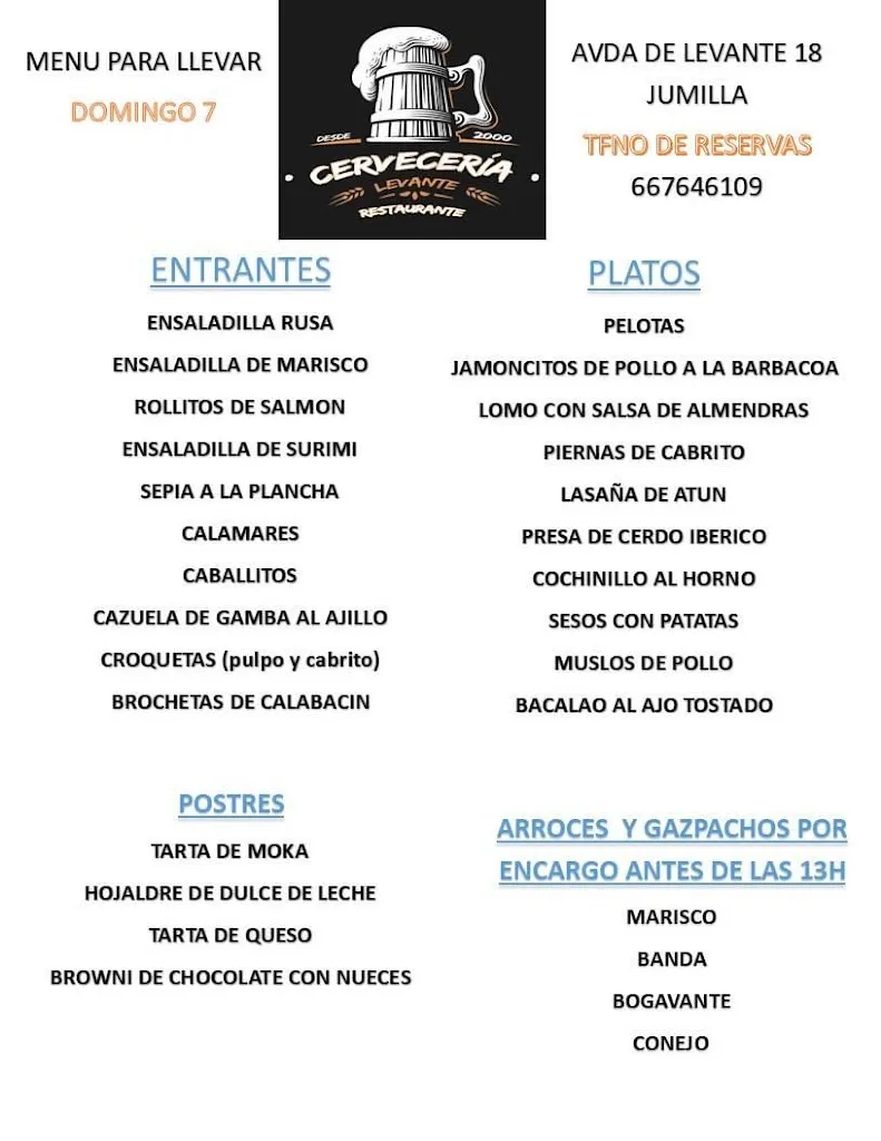 Menu_Restaurante Cervecería Levante Jumilla_Jumilla_image_4