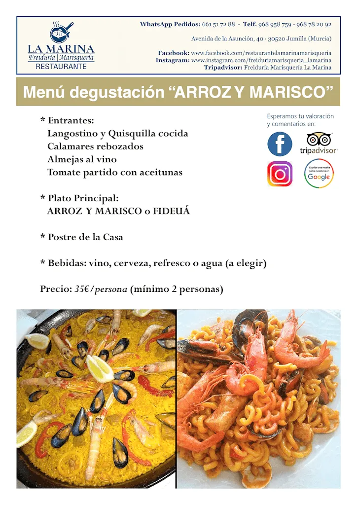 Menu_Restaurante La Marina Freiduría Marisquería_Jumilla_image_1