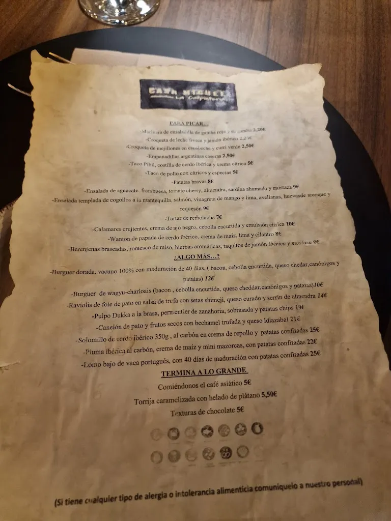 Menu_Restaurante La carpintería Casa Miguel_Puerto Lumbreras_image_1