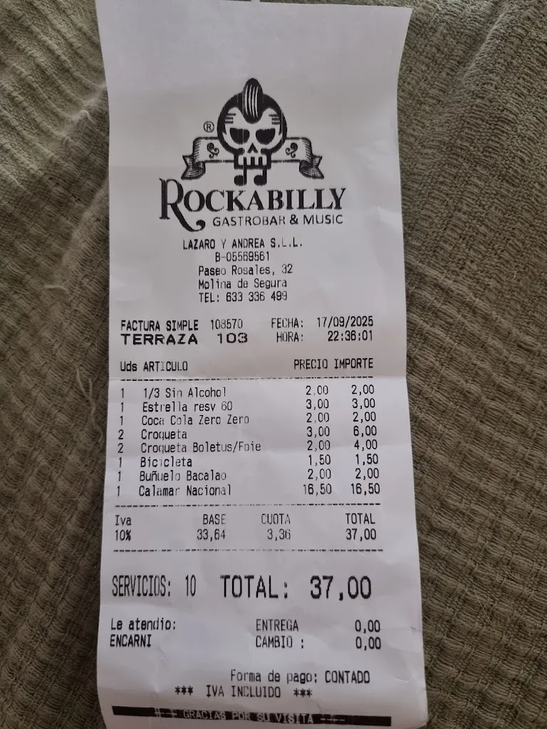 Sergio. Infante_Rockabilly gastrobar_Molina de Segura_review