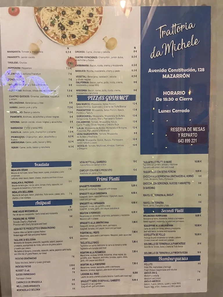 Menu_Trattoria da Michelle_Mazarrón_image_3