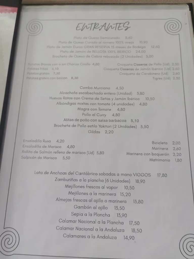 Menu_Restaurant Viggos_Mazarrón_image_2