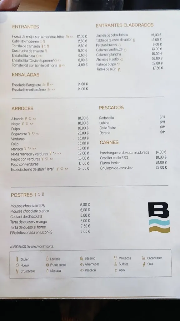 Menu_BANGALORE PLAYA_Mazarrón_image_1