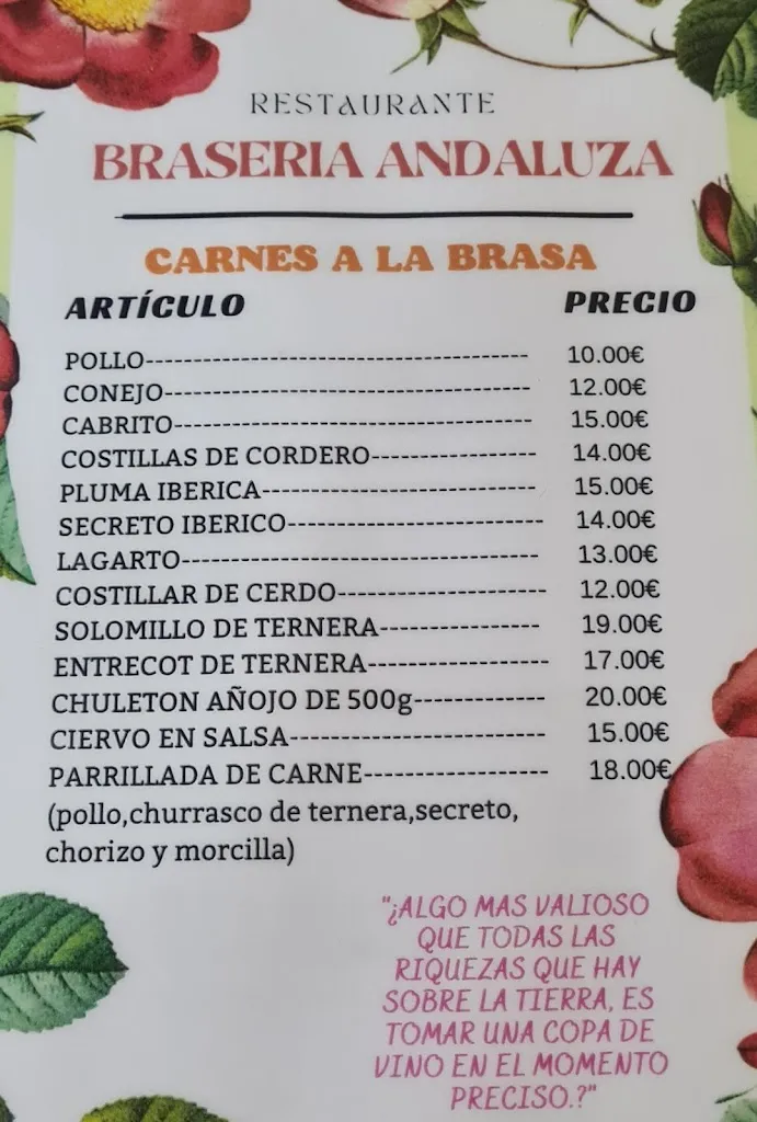 Menu_Restaurante Brasería Andaluza_Mazarrón_image_1