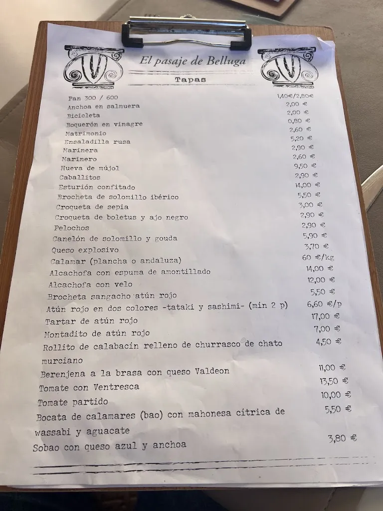 Menu_El Pasaje de Belluga_Murcia_image_1