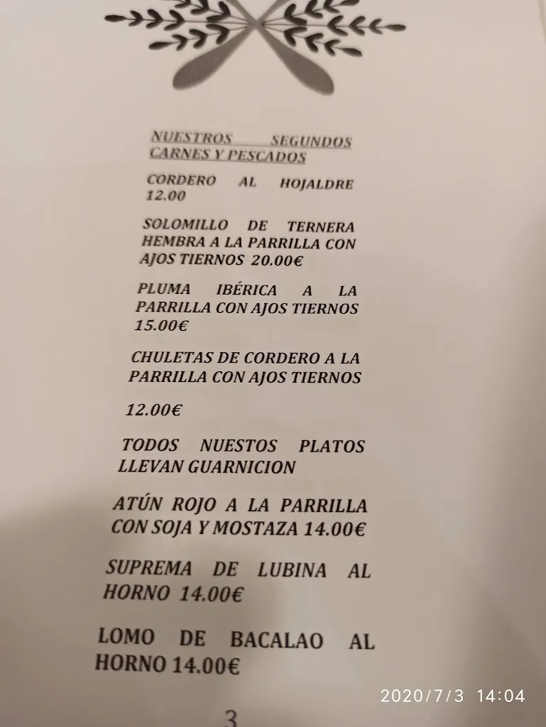 Menu_El Carlos Restaurante desde 1904 Santomera_Santomera_image_2