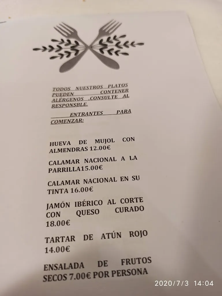 Menu_El Carlos Restaurante desde 1904 Santomera_Santomera_image_3