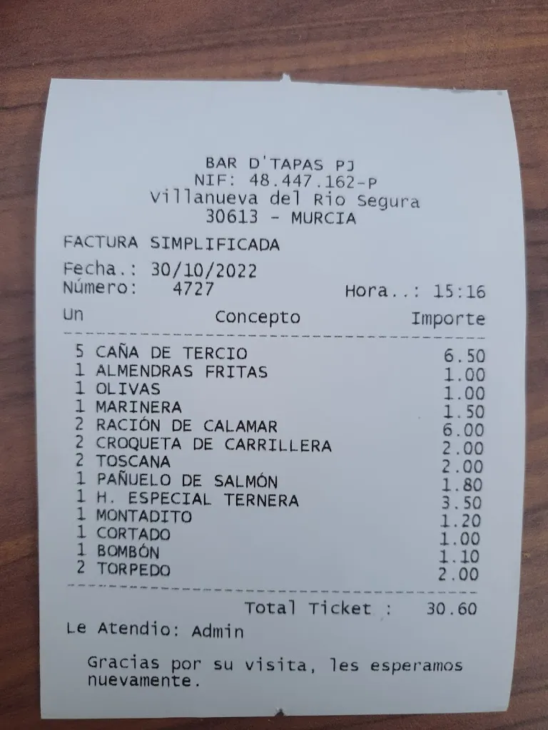 Mery Serrano_Bar D'Tapas PJ_Villanueva del Río Segura_review