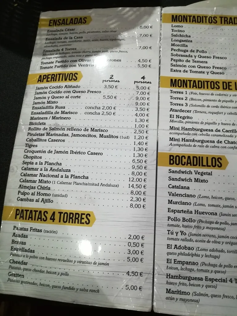 Menu_Mesón Las 4 Torres del Atardecer_Sangonera la Verde_image_4