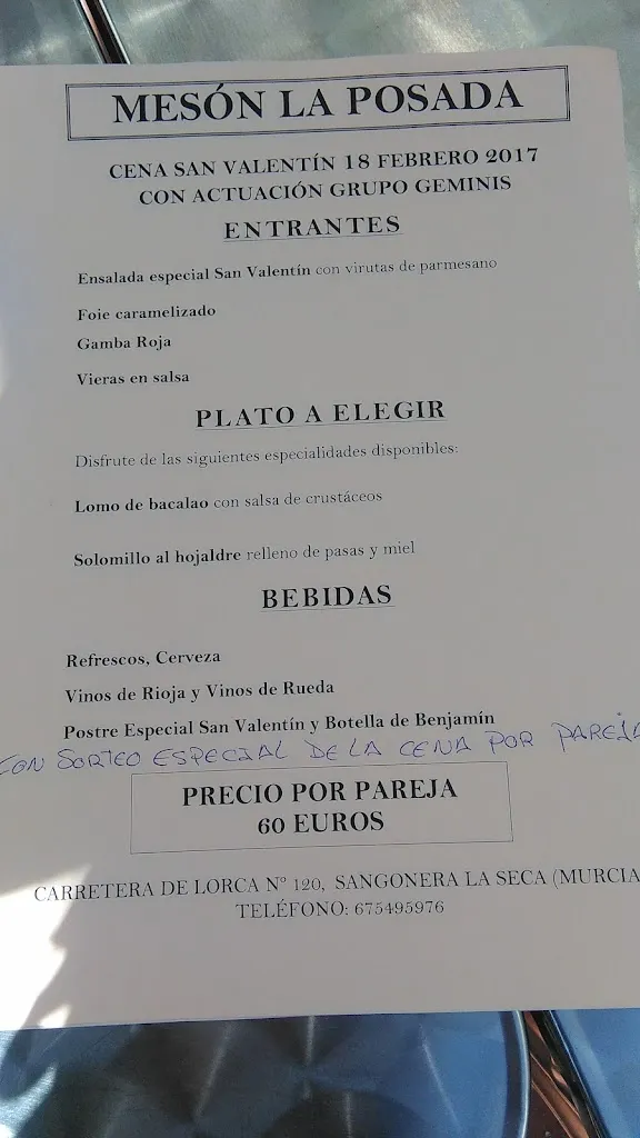 Menu_Mesón La Posada / Especialista en Carnes y Pescados de Temporada_Sangonera la Verde_image_1