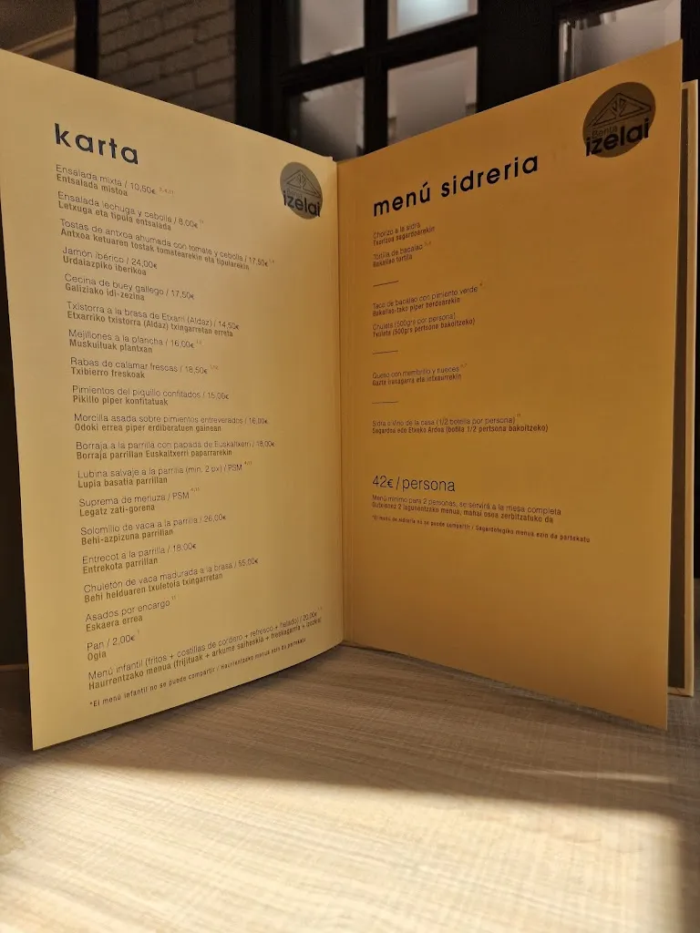 Menu_Restaurante Benta Izelai_Altsasu/Alsasua_immagine_1