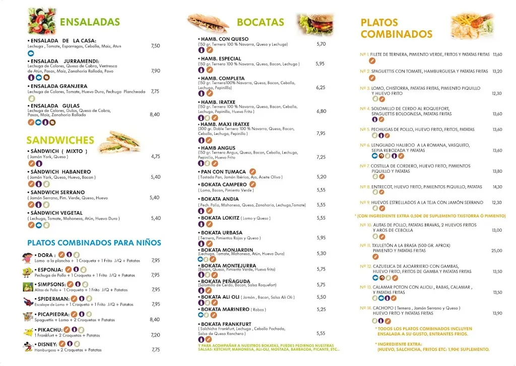 Menu_Cafetería Restaurante Camping Iratxe_Abáigar_image_1