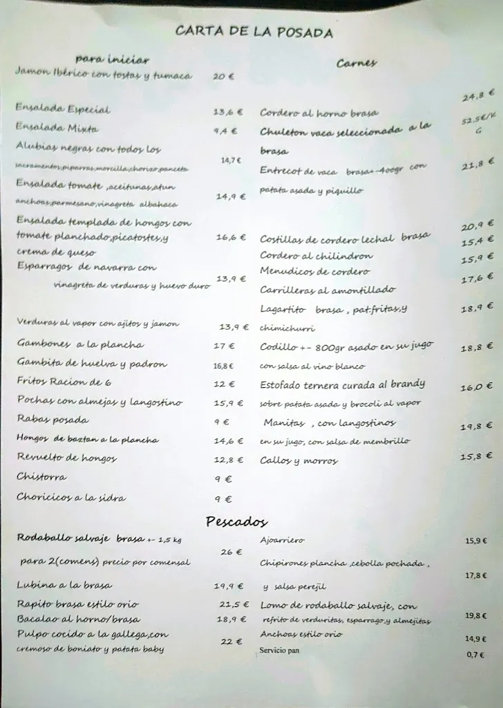 Menu_Asador Restaurante La Posada de Sorauren_Abáigar_image_1
