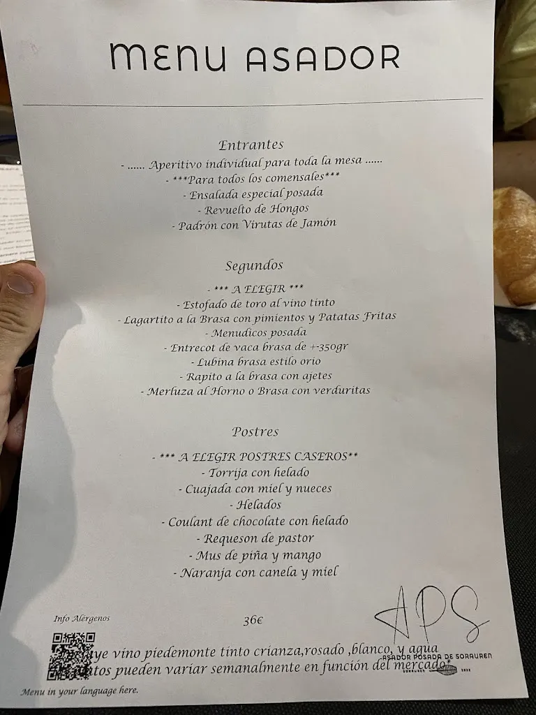 Menu_Asador Restaurante La Posada de Sorauren_Abáigar_image_3