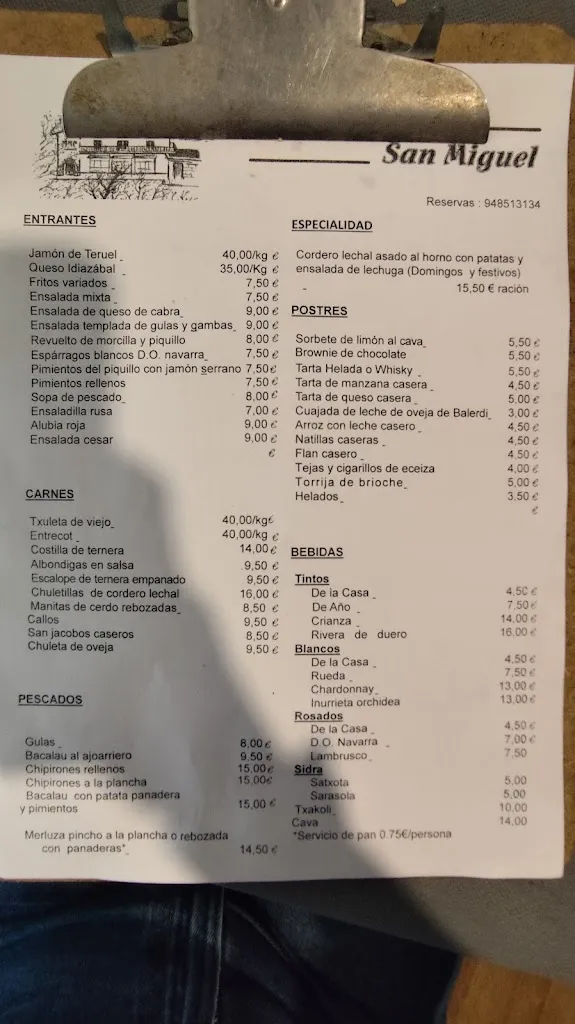 Menu_Bar Restaurante San Miguel_Araitz_image_1