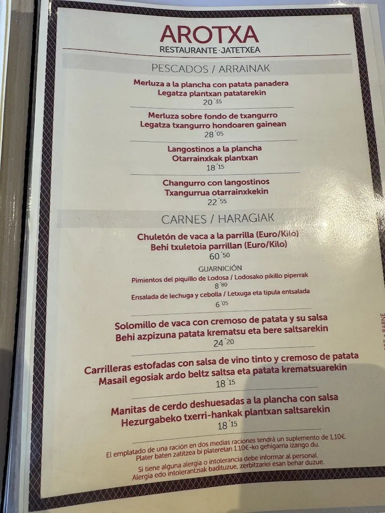 Menu_Arotxa restaurant_Araitz_image_3