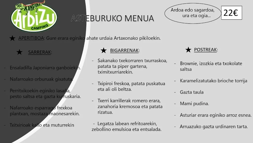 Menu_Restaurante Camping Arbizu_Arbizu_image_2