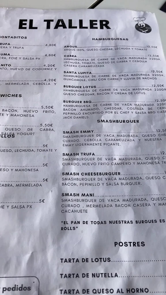 Menu_EL TALLER BURGER BAR_Torre-Pacheco_image_1