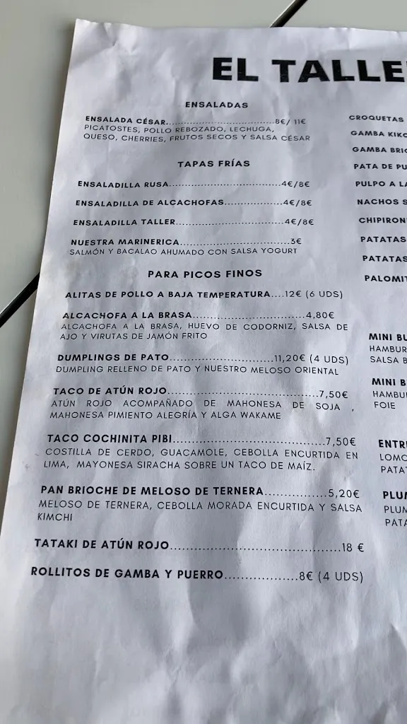 Menu_EL TALLER BURGER BAR_Torre-Pacheco_image_2