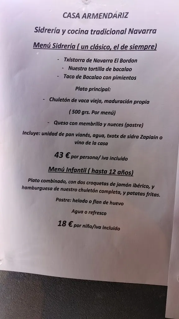 Menu_Restaurante Sidrería Casa Armendáriz_Armañanzas_image_3