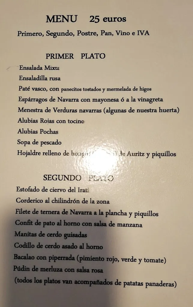 Menu_RESTAURANTE - TXIKI POLIT - CASA RURAL_Auritz/Burguete_image_3