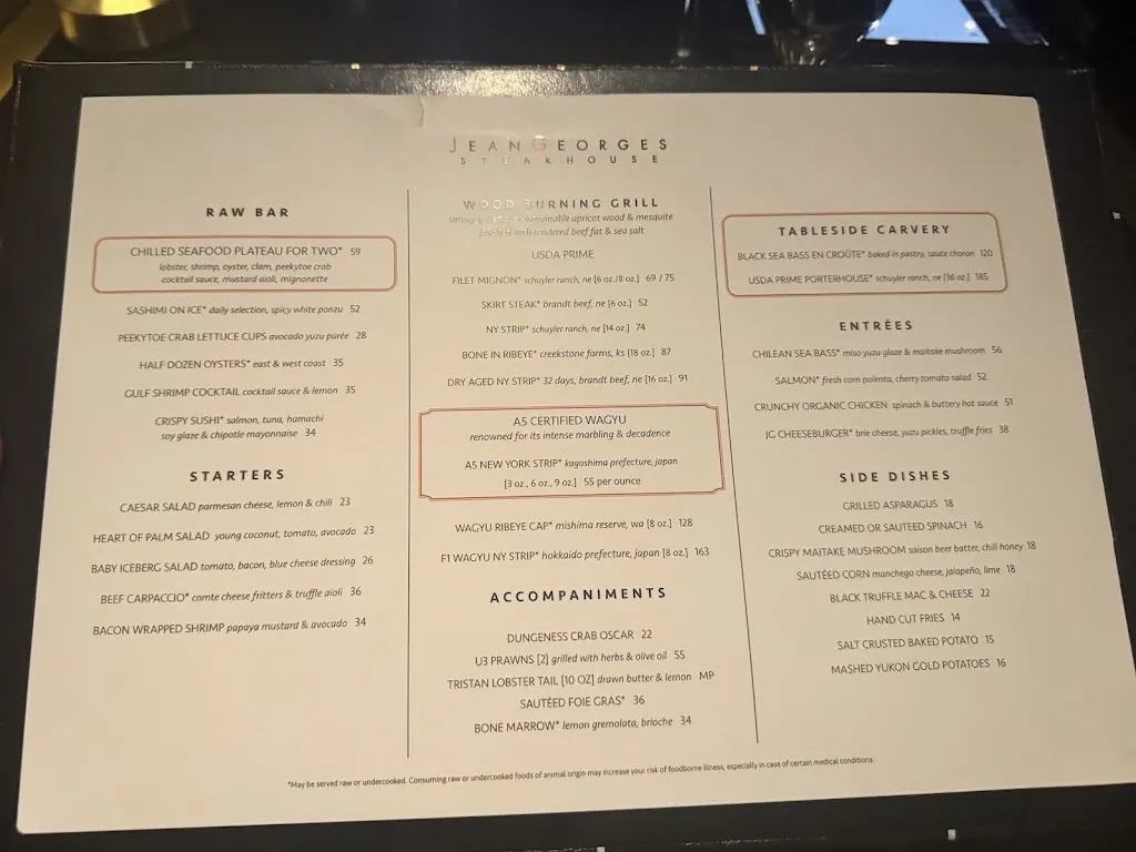 Menu_Jean Georges Steakhouse_Aria_image_3