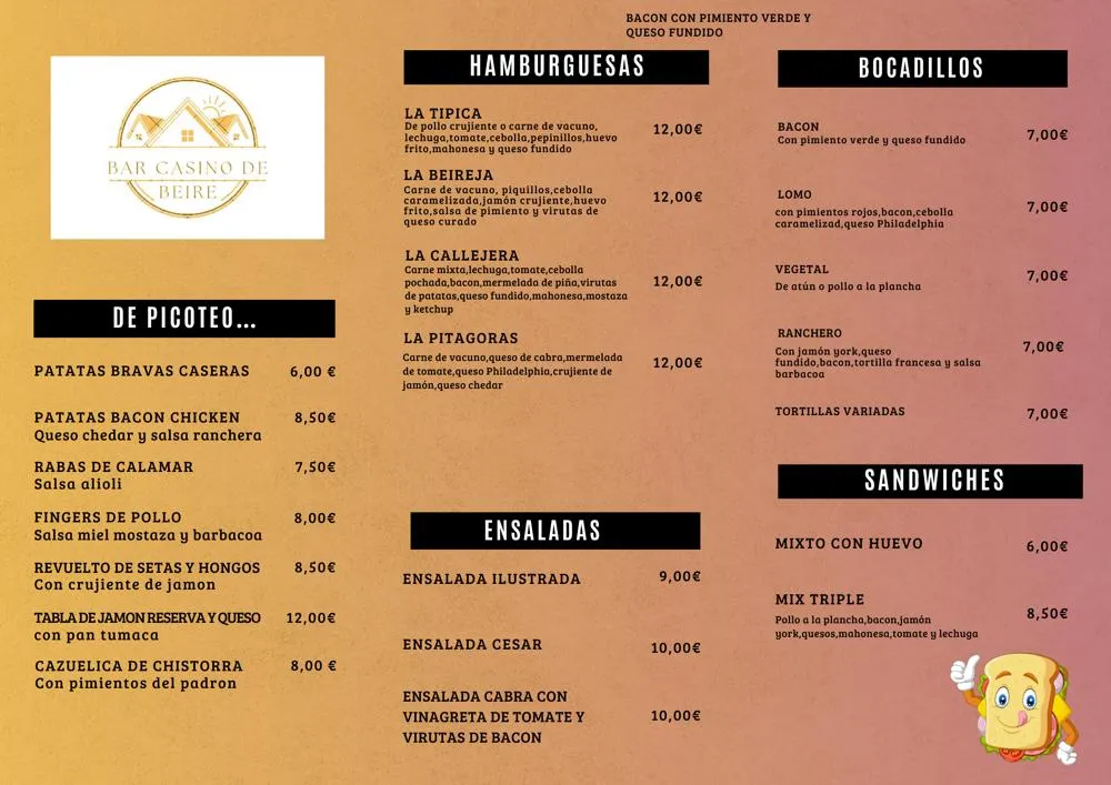 Menu_Bar casino de Beire_Beire_image_2