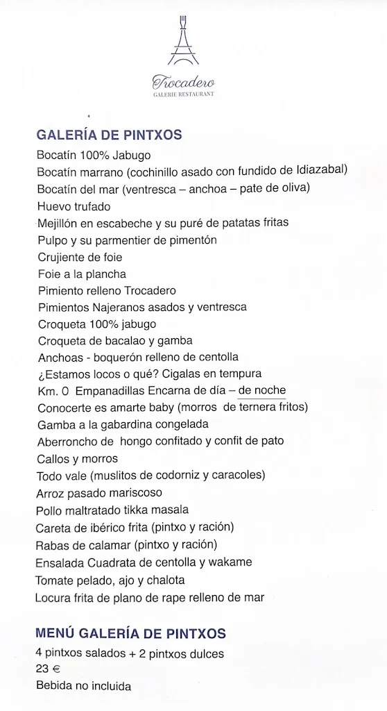 Menu_Trocadero Galerie Restaurant_Belascoáin_image_2