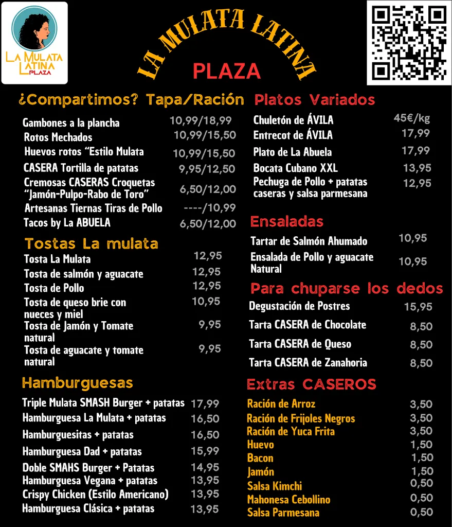 Menü_La Mulata Latina Restobar_Cárcar_Bild_1