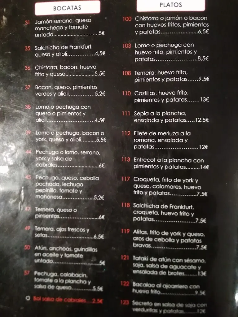 Menu_Bar Amanecer_Castejón_image_2