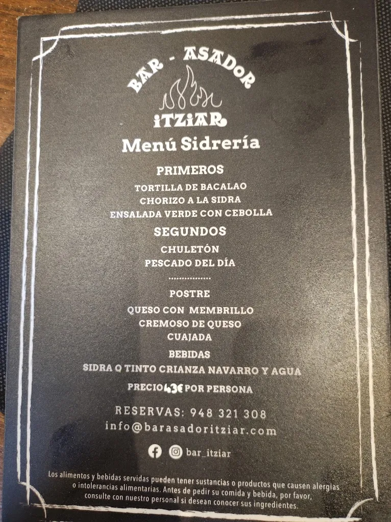 Menu_Bar Asador Itziar_Cendea de Olza/Oltza Zendea_image_3