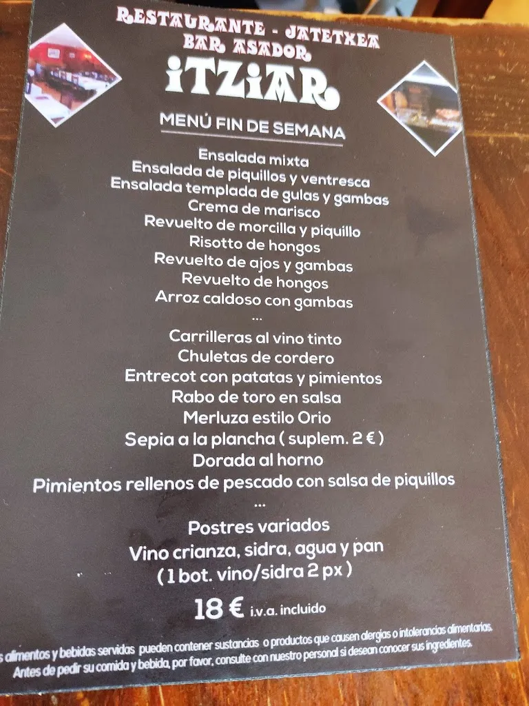 Menu_Bar Asador Itziar_Cendea de Olza/Oltza Zendea_image_4