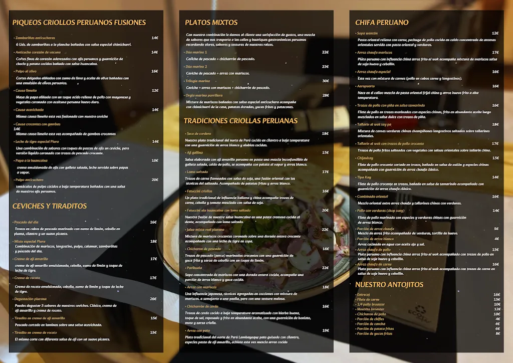 Menu_Piura, Gastronomía Peruana Fusion_Burlata_image_1
