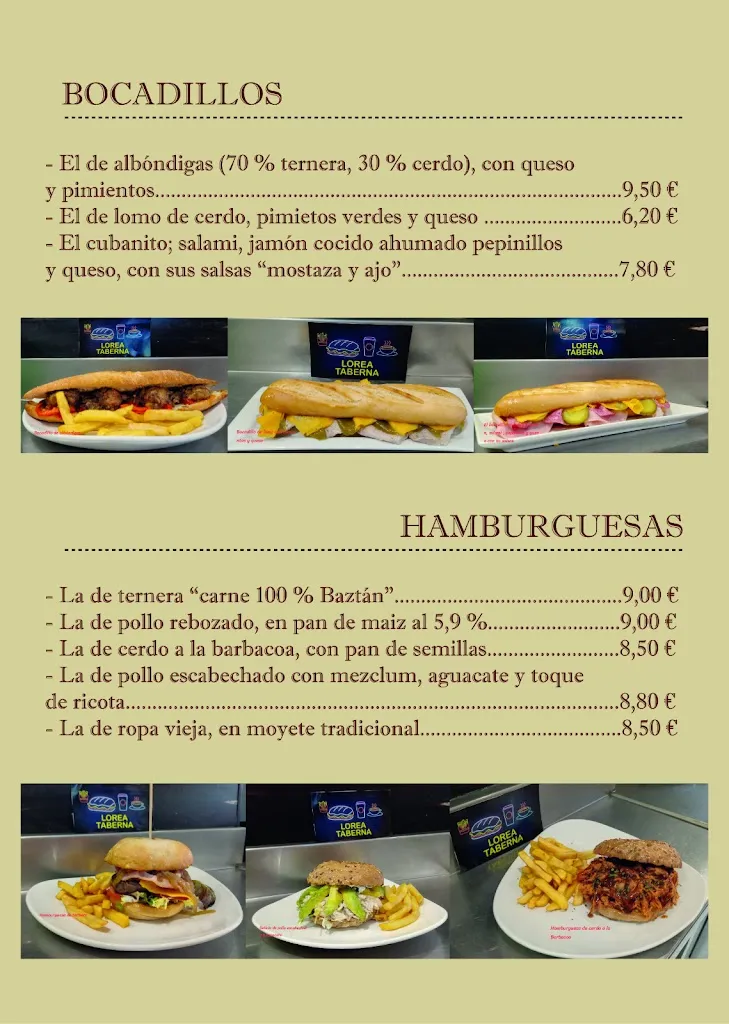 Menu_Lorea Taberna_Barañáin_immagine_1