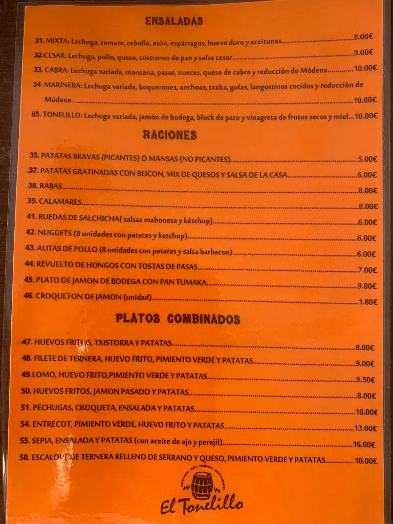 Menu_Cafetería Restaurante El Tonelillo_Cintruénigo_image_1