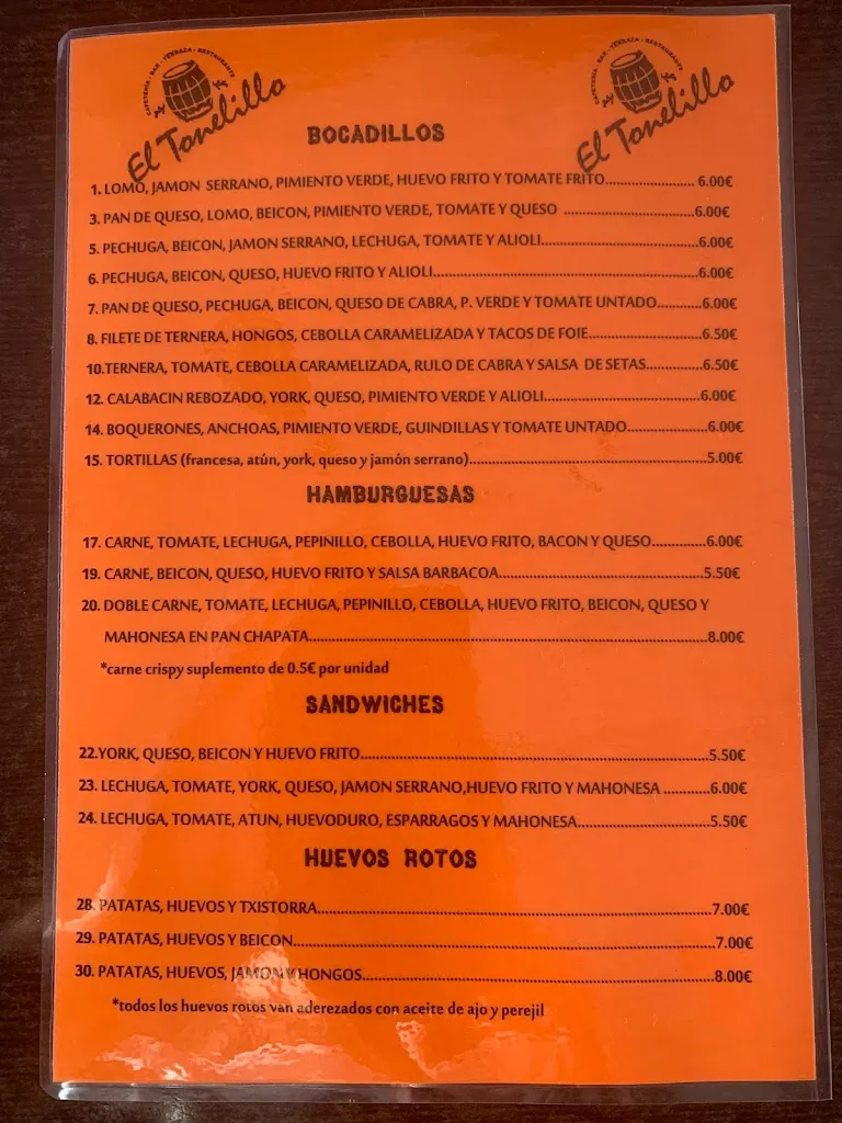 Menu_Cafetería Restaurante El Tonelillo_Cintruénigo_image_2