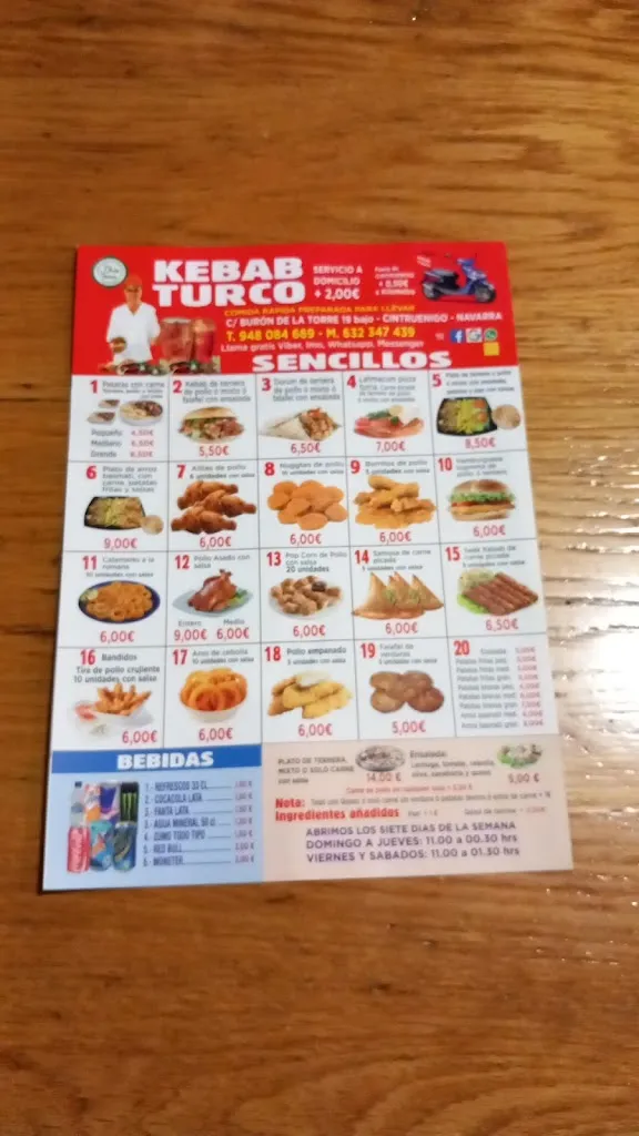 Menu_kebab y comida rapida Cintruénigo_Cintruénigo_immagine_1
