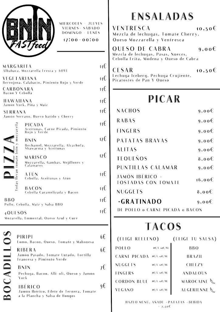 Menu_BNIN FastFood_Cintruénigo_image_1