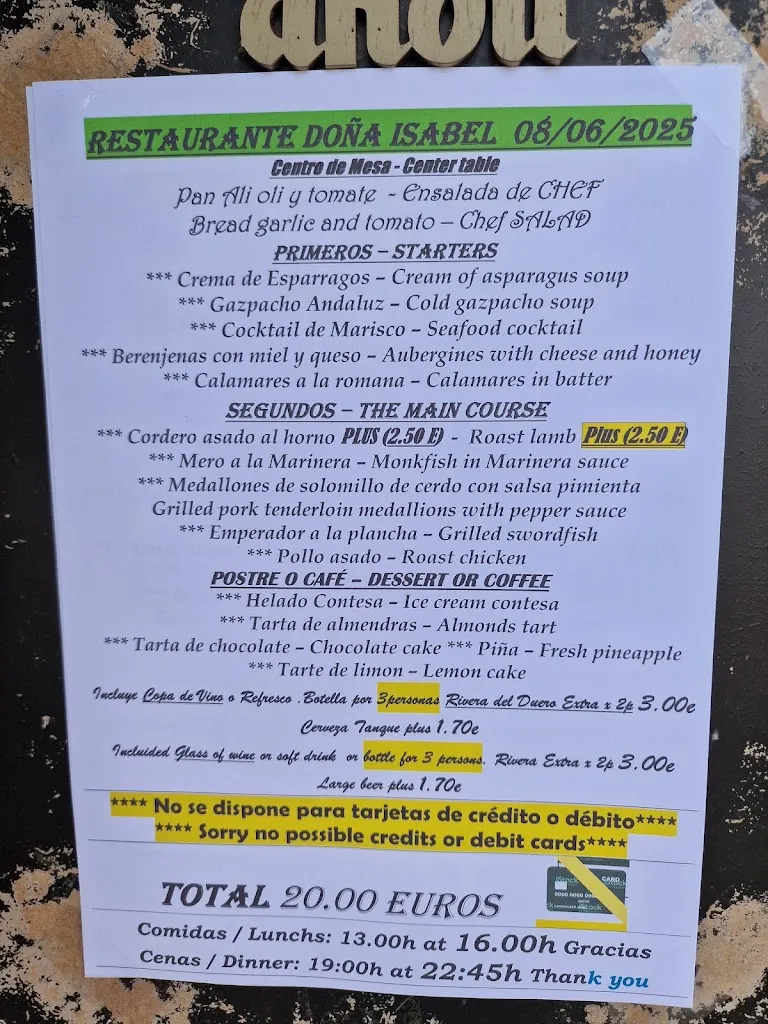 Menu_Restaurante Doña Isabel_San Miguel de Salinas_image_2