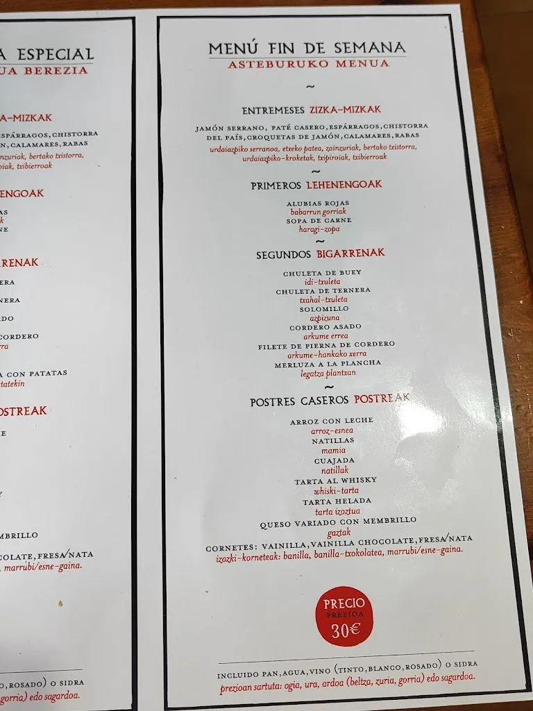 Menu_BAR ASADOR LA BASQUE RESTAURANTE._Etxalar_image_3