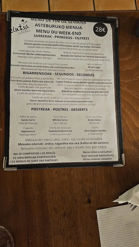 Menu_Elutsa Ostatua Restaurante Estanco_Etxalar_image_1