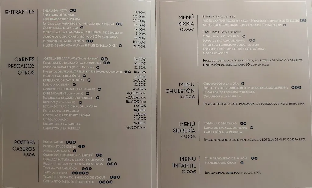 Menu_Asador Sidrería Kixkia_Gallués/Galoze_immagine_2