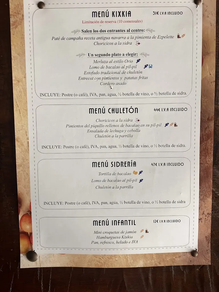 Menu_Asador Sidrería Kixkia_Gallués/Galoze_immagine_3
