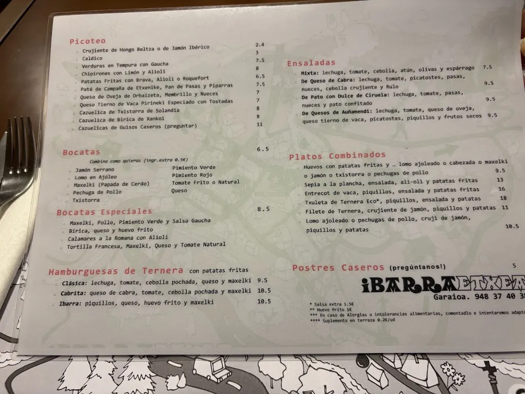 Menu_Bar Restaurante Ibarraetxea_Garaioa_image_2