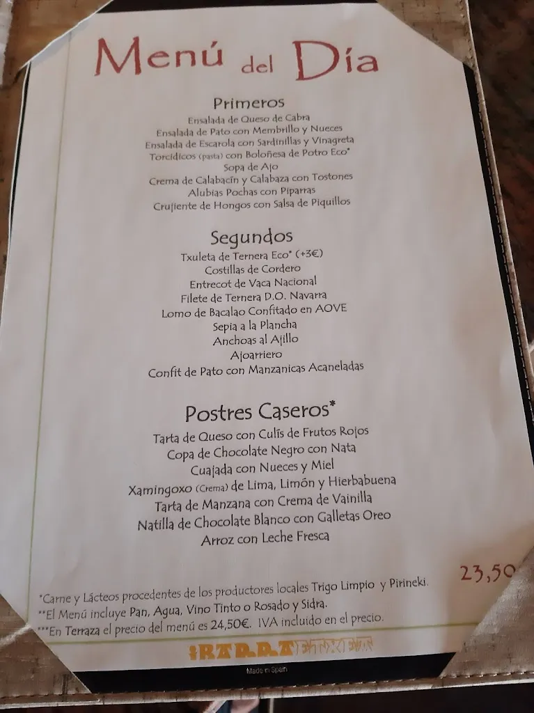 Menu_Bar Restaurante Ibarraetxea_Garaioa_image_4