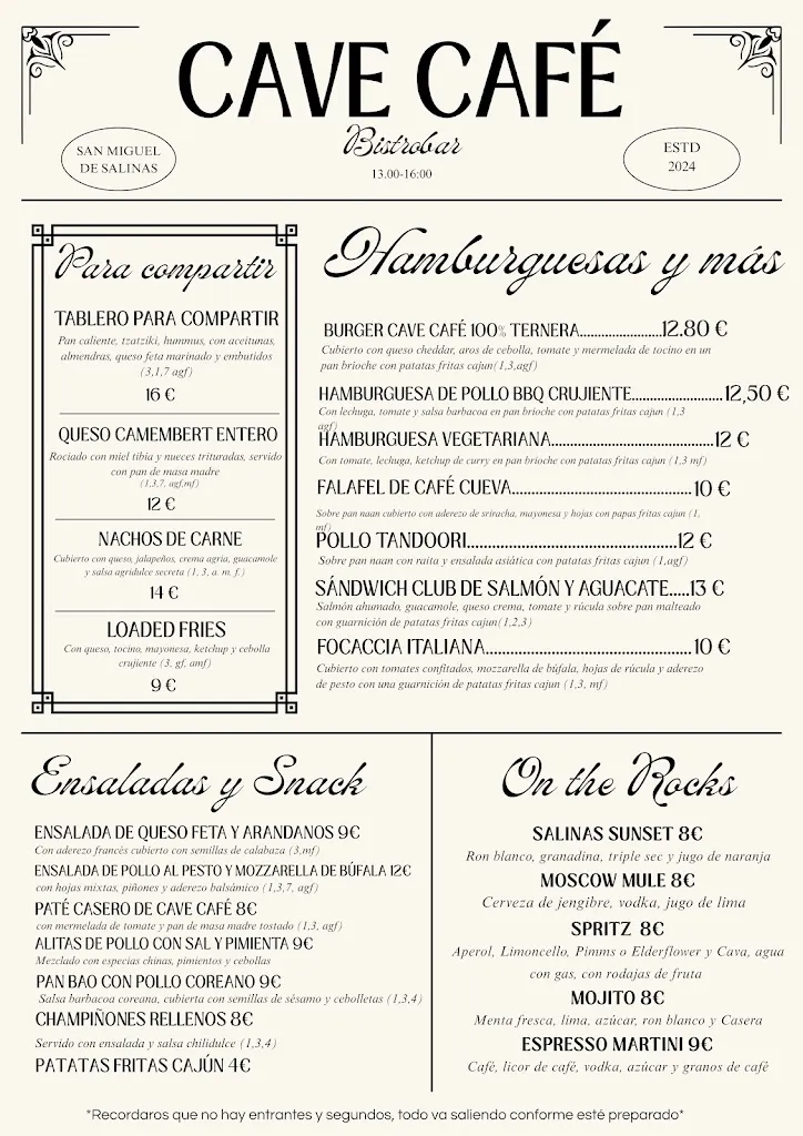Menu_Cave Café BistroBar_San Miguel de Salinas_image_1